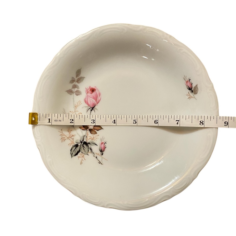 Mitterteich Pink Rose Floral Patterned Bavaria Germany Ceramic 8" Plate Set of 3 - Picture 4 of 7